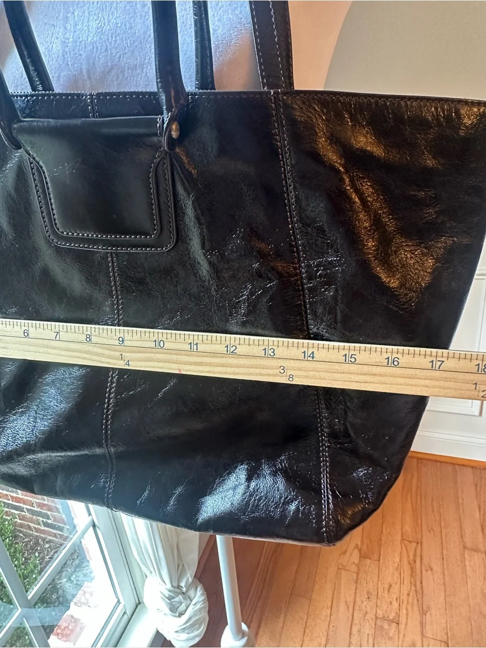 HOBO Black Leather Tote with Double Handles